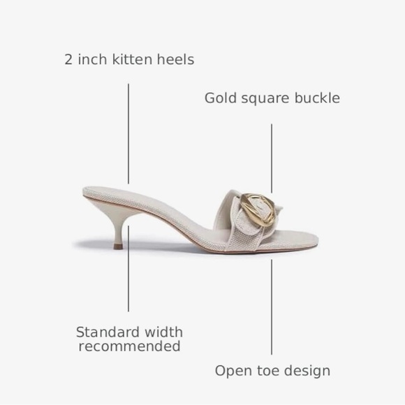 New-Buckle Slide Heeled Sandals for Women with 2.25 Inch Stiletto Heel - Picture 4 of 7